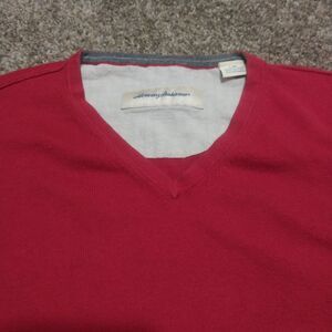 Tommy Bahama Men’s Red V-Neck Sweater Size L Cotton Cashmere Pullover
